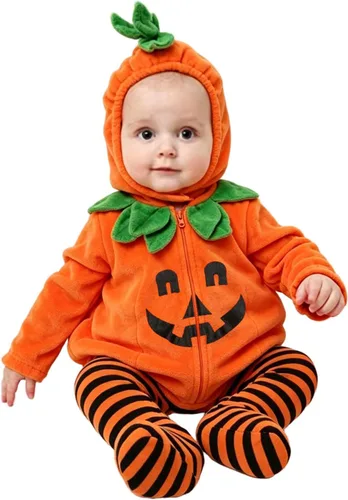 Vista 15 de Calabaza bebé unisex para niños pequeños y bebés, para Halloween Negro