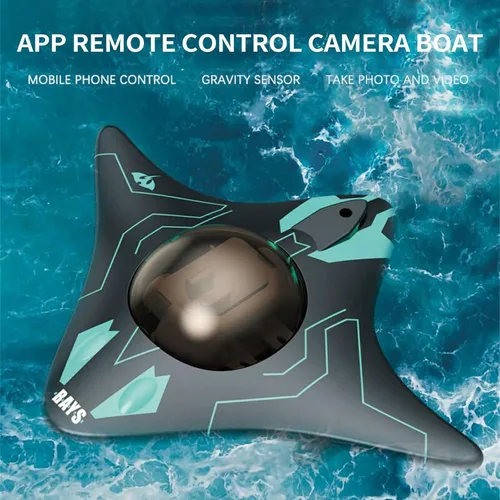 Vista 2 de GoolRC Barcos a control remoto con cámara para adultos, barco de control remoto de 6 canales para piscinas y lagos, aplicación de control
