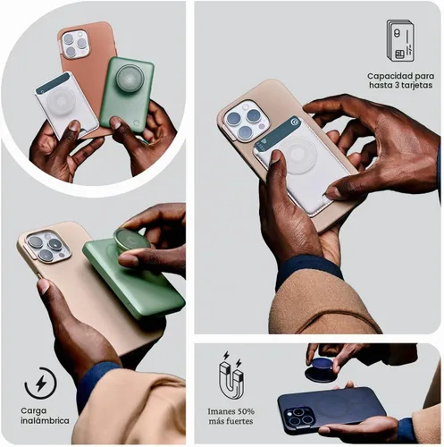 Vista 4 de PopSockets Funda para iPhone 15 con MagSafe, transparente