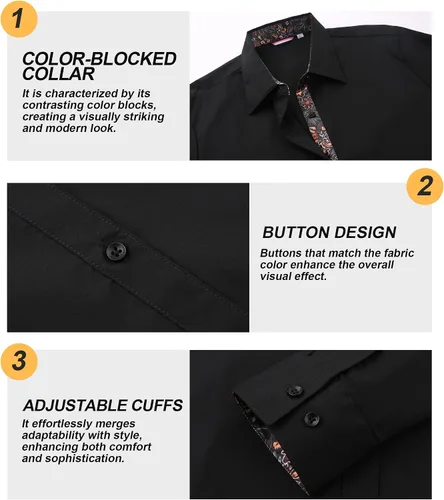 Vista 5 de Damipow Camisas de vestir para mujer, sin arrugas, con botones, de manga larga, blusas para el trabajo profesional