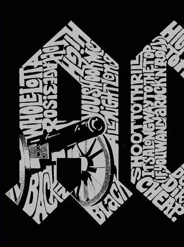 Vista 4 de ACDC Fully Licensed Boy's Word Art Hooded Sweatshirt