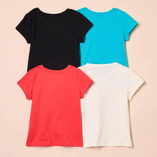 Vista 2 de Tienda Essentials Girls and Toddlers' Short-Sleeve T-Shirts, Multipacks