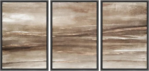 Vista 71 de SIGNWIN Lienzo enmarcado para pared, juego de arte de acuarela pastel, paisaje marrón, naturaleza, naturaleza salvaje, ilustraciones modernas, arte