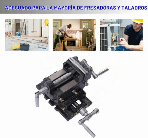 Vista 7 de Tornillo de prensa de taladro deslizante cruzado de 3 pulgadas, mesa de banco compuesto, abrazadera de carpintería, mesa deslizante cruzada