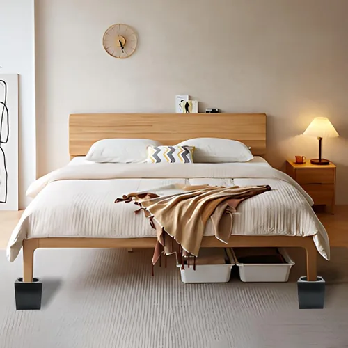 Vista 4 de Elevadores de madera para muebles de cama de 4 pulgadas, soportan hasta 6,000 libras, para sofá, sofá, escritorio, silla, base de mesa, aumento