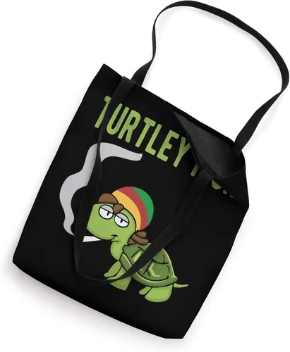 Vista 2 de Weed Smoking Turtle Turtley High THC CBD Marihuana Stoner Bolsa Tote Blanco 16 pulgadas