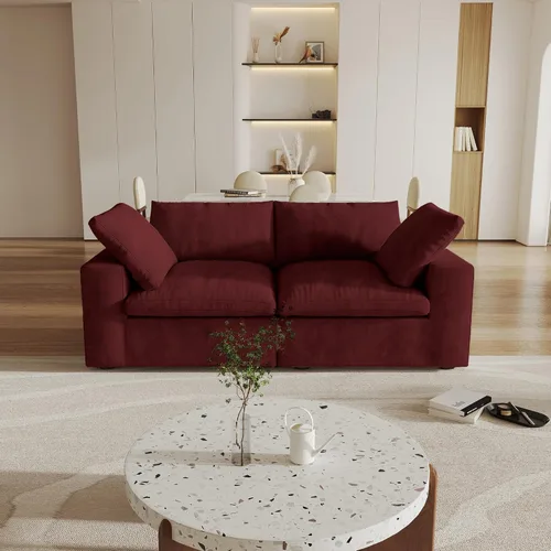 Vista 41 de Cloud - Sofá modular convertible de 80.3 pulgadas en forma de L para sala de estar con otomana de almacenamiento, sofás profundos minimalistas, Negro