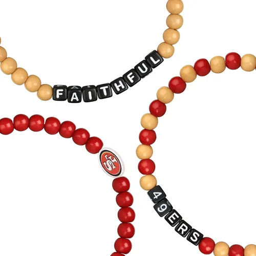 Vista 2 de FOCO NFL unisex-adult NFL Team Logo Officially Licensed 3-Pack Beaded Friendship Bracelets