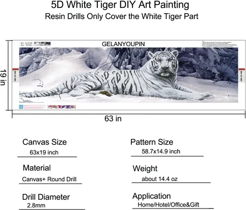 Vista 3 de GELANYOUPIN Kit de pintura de cuentas de resina grandes 5D para bricolaje, pintura por números, pintura de bordado de diamantes de imitación
