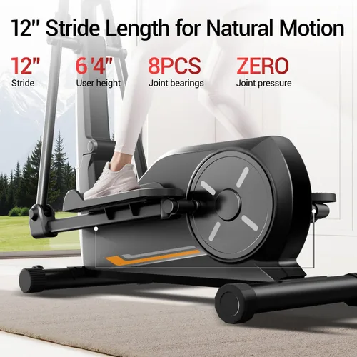 Vista 2 de CURSOR Elliptical Exercise Machine, Elliptical Machine for Home with Hyper-Quiet Magnetic Driving System,8&16 Levels Resistance,Compact Elliptical