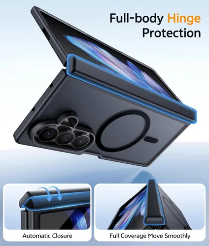 Vista 3 de FNTCASE Funda para Samsung Galaxy Z Fold 7: [protección de bisagra] Fundas translúcidas mate [compatible con Magsafe] [Protector de pantalla] Funda