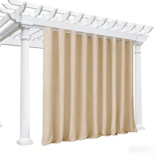 Vista 188 de NICETOWN Cortina para Exteriores para Patio Impermeable de 84 Pulgadas de Ancho, Aislamiento Térmico con Ojales Antioxidantes Bloqueo UV Cortina