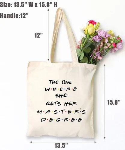 Vista 4 de LIBIHUA Bolsa de comestibles reutilizable Bolsa de hombro Bolsa de compras Bolsa de asas Regalo, 225-el que ella consigue el maestro, 225-el que