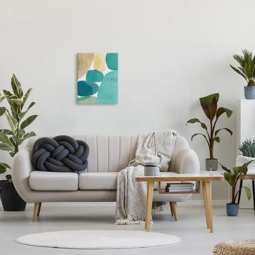 Vista 3 de Stupell Industries Flora Kouta - Lienzo decorativo para pared con círculos contemporáneos Stupell Industries 16 x 20 Inches, Easy to Hang and