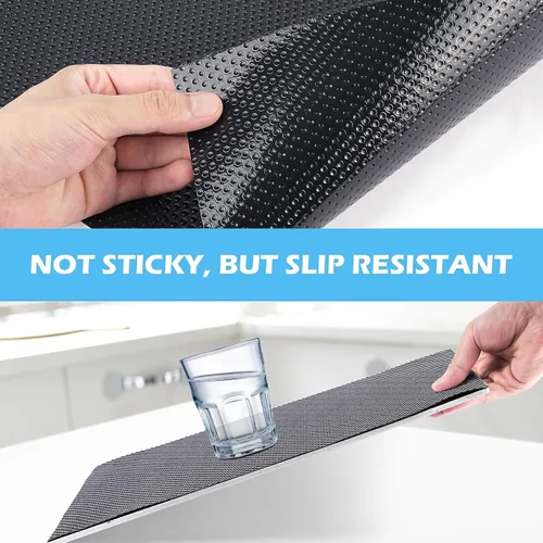 Vista 3 de Forros de Cajón, Revestimiento de Estante Impermeable, Antideslizante No Adhesivo Libre de BPA, Revestimiento de Armario de Cocina, Revestimiento