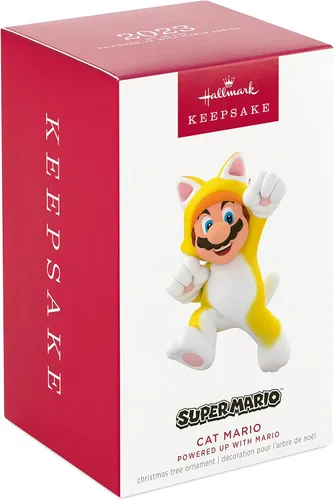 Vista 3 de Adorno de Navidad Hallmark Keepsake 2023, Nintendo Super Mario con Mario Gato, Regalos para Jugadores