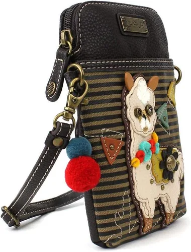 Vista 3 de CHALA Farm Animal Collection Cell Phone Crossbody Purse-Women PU LeatherCanvas Multicolor Handbag with Adjustable Strap