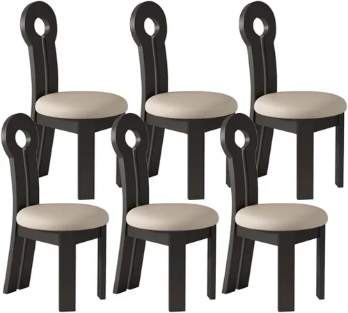 Vista 38 de YVYKFZD Dining Chairs Set, Solid Wood Dining Room Chair, Upholstered Kitchen Chairs, Unique Key-Shaped Living Room Chair, for Offices Bedroom Study