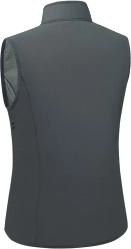 Vista 2 de fit space Chaleco ligero para mujer, chaleco suave sin mangas, resistente al viento, bolsillos con cremallera, ciclismo, senderismo, correr, golf