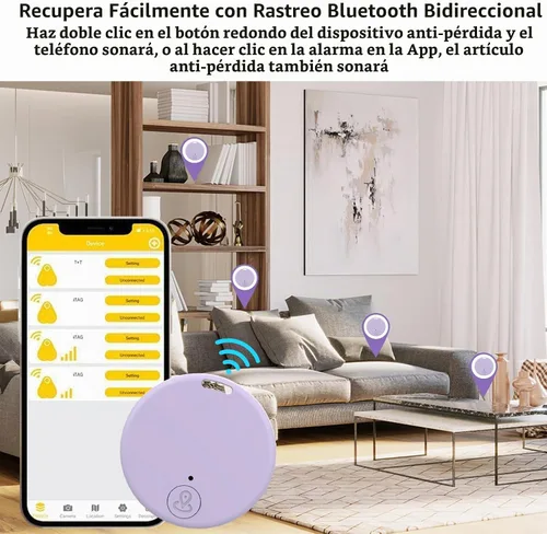 Vista 4 de Aircawin Mini rastreador GPS, localizador de artículos clave, aplicación sin tarifa mensual para iOS/Android 2023 más reciente, rastreador