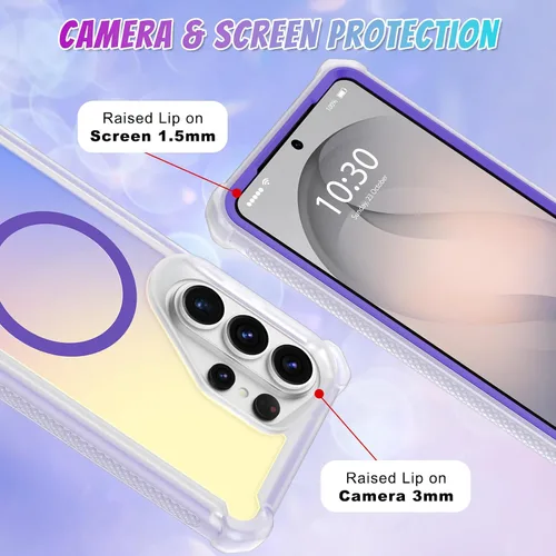 Vista 95 de Bonoma - Funda compatible con Samsung Galaxy S21 Plus, diseño de corazón con purpurina, color rosa Support for MagSafe, Plating Magnetic Case TPU