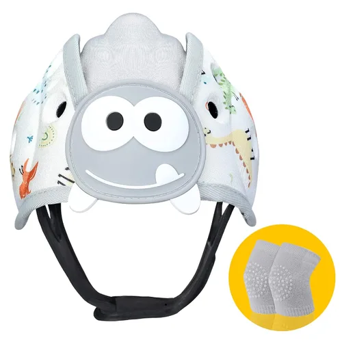 Vista 9 de Protector de cabeza de bebé para gatear y caminar, 6-24 meses (oso marrón) Casco infantil suave anticolisión, transpirable, ultraligero
