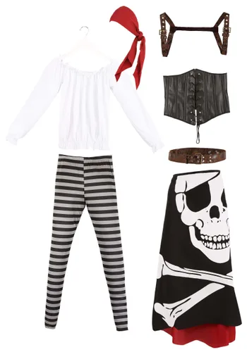 Vista 10 de Disfraz de pirata gitana para mujer talla extra Multicolor