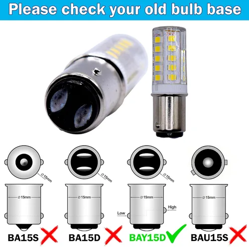 Vista 8 de HQRP BAY15d Bombilla LED de repuesto para bombilla Ancor Marine 529340 529341 521158 521162 521166 529344 base de índice de contacto doble, 33LED
