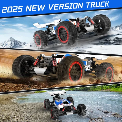 Vista 5 de ITEFDTUTNE 1:16 Autos de control remoto sin escobillas, camión RC eléctrico todo terreno fuera de carretera de hasta 62 mph, camión monstruo RC 4WD