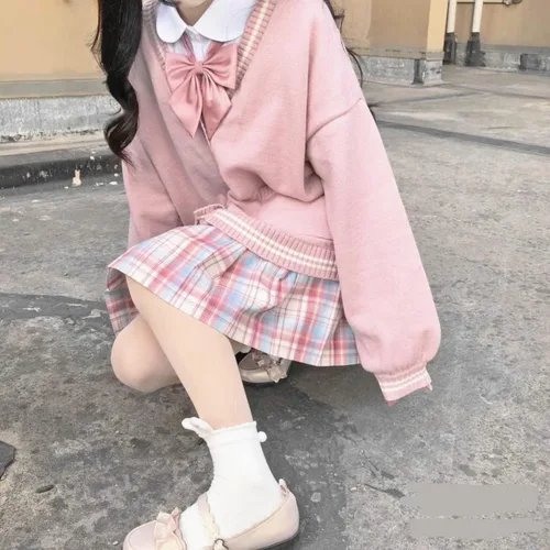Vista 3 de Cárdigan japonés de anime para mujer, suéter lindo de gran tamaño, S-2XL
