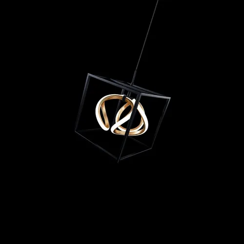 Vista 5 de WAC Lighting dweLED, Sinclair 10 pulgadas LED 1 luz colgante 3000K en hoja de oro negro