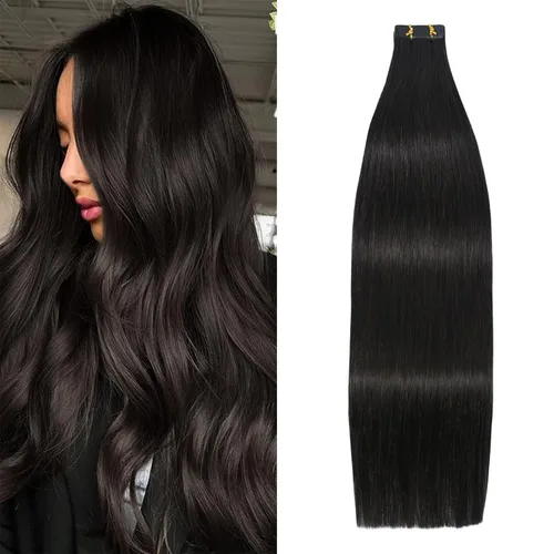Vista 19 de WindTouch Extensiones de cabello humano con cinta adhesiva, color rojo, 20 unidades, 14 pulgadas, #rojo, 1.06 oz