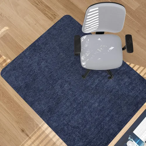Vista 11 de Tapete de pana para suelo de madera dura, 55 x 35 pulgadas, tapete para silla de oficina, silla de escritorio, silla rodante, respaldo Pana Gris