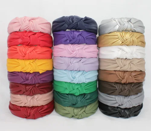 Vista 9 de Diademas de cuero para mujer, marfil elegante durante todo el año, para usar todo el día. Bandas para la cabeza para mujeres adultas y mujeres