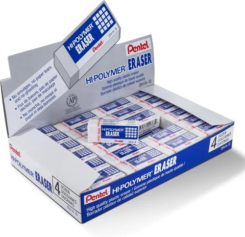 Vista 8 de Pentel - Borrador de bloque de alto polímero, pequeño, blanco, paquete de 4 (ZEH05BP4)