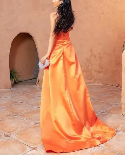 Vista 4 de Vestidos de baile de graduación de sirena con lentejuelas y cuentas sexy, vestidos de noche formales largos de satén con abertura
