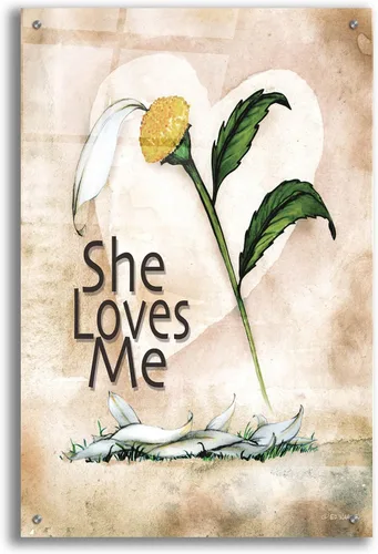 Vista 9 de Epic Art 'She Loves Me' de Ed Wargo, arte de pared de vidrio acrílico, 12 x 16 pulgadas