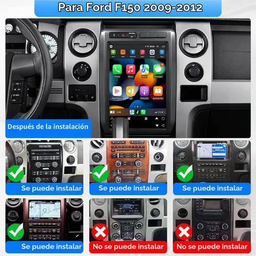 Vista 2 de Radio de coche para Ford F150 2009 2010 2011 2012, pantalla táctil de 12.1 pulgadas, inalámbrica, CarPlay, Android, estéreo, actualizado