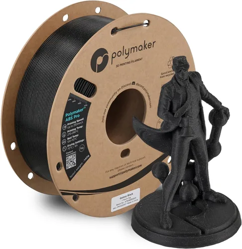Vista 40 de Polymaker Filamento ABS Pro para impresora 3D de 0.069 pulgadas, color negro, ABS de grado de ingeniería de 2.2 lbs con alta resistencia al calor