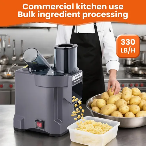 Vista 6 de Procesador eléctrico de alimentos 4 en 1 cortador de verduras triturador de verduras uso doméstico comercial, picador de verduras resistente, 100 W