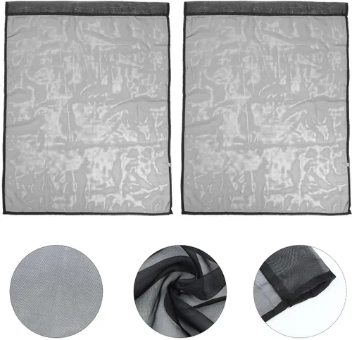 Vista 7 de NUOBESTY 2 cortinas de ventana de poliéster transparente negro