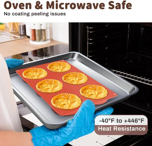 Vista 4 de Ocmoiy Molde de silicona para huevos de 4 pulgadas para sándwiches de desayuno, paquete de 2 moldes antiadherentes de silicona para muffin