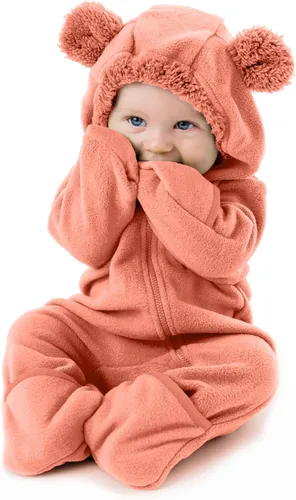 Vista 49 de Enterizo de vellón para bebé, rómper de una sola pieza con capucha para niños, ropa para exteriores, chaqueta infantil