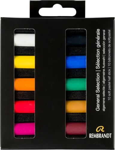Vista 16 de Rembrandt Juego de micro pastel suave, medias barras de 5 piezas, Siennas quemadas Half-Stick Pastels Set for Smooth Color Transfer, High