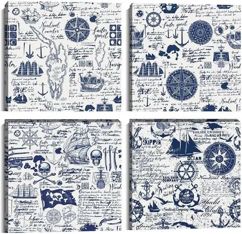 Vista 10 de Lienzo decorativo para pared para dormitorio, decoración del hogar, pintura moderna, impresiones HD, imágenes de navegación, arte de navegación
