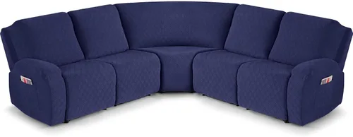 Vista 8 de VANSOFY Fundas de Sofá Seccional Reclinable Extra Grandes, Fundas Lavables de 5 Piezas para Sofá Seccional en Forma de L con Asiento de Esquina