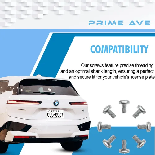 Vista 4 de Tornillos de matrícula de acero inoxidable de 10mm de longitud extendida compatibles/reemplazo para todos los modelos de BMW, sujetadores de pernos