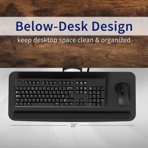 Vista 8 de Vivo (Mount-KB03B) - Plataforma para mouse y teclado de computadora ajustable, ergonómica, para utilizar debajo del escritorio, de montaje bajo