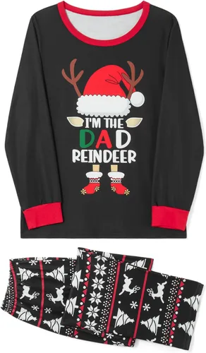 Vista 3 de jxxiatang Pijamas de Navidad familiares para parejas y niños, conjunto de descanso a juego, camisa holgada y pantalones a cuadros, ropa de dormir