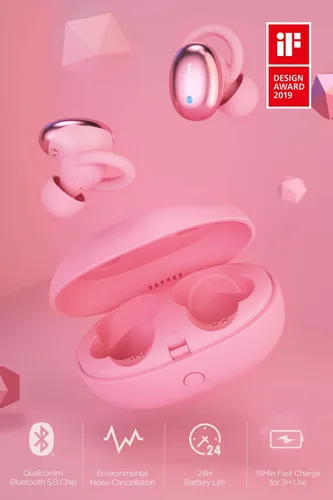 Vista 2 de 1MORE Elegantes auriculares intrauditivos inalámbricos – Bluetooth – 6.5 horas de batería – Carga rápida de 15 minutos para 3 horas de uso – Funda